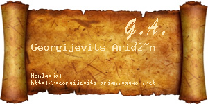 Georgijevits Arián névjegykártya