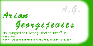arian georgijevits business card